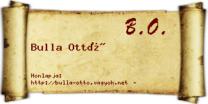 Bulla Ottó névjegykártya